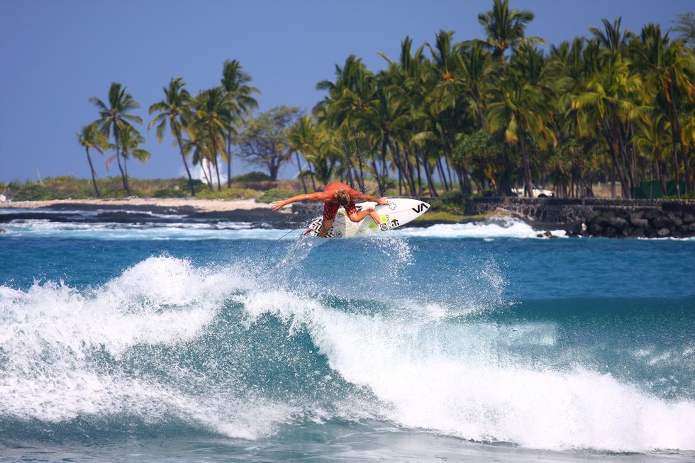Surfing in Kona